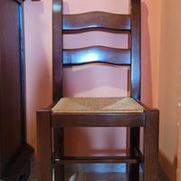 6 Sedie Bassano - legno massello e paglia