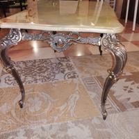 Tavolino vintage in ottone bronzato 