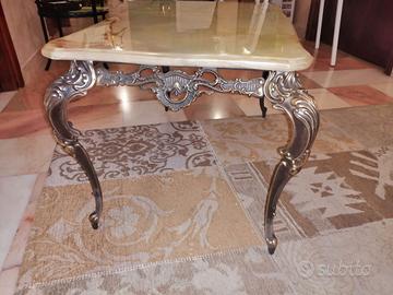 Tavolino vintage in ottone bronzato 