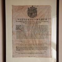 Documento a stampa dei Savoia (anno 1715)