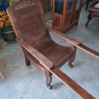 Chaisse longue in teak balinese di epoca coloniale