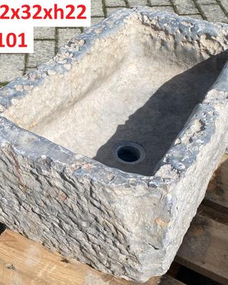Vasca lavello lavandino lavabo rustica in pietra 1