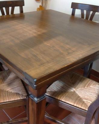 Tavolo legno massello con 4 sedie