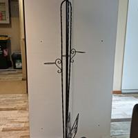 lampada ferro battuto paralume vimini