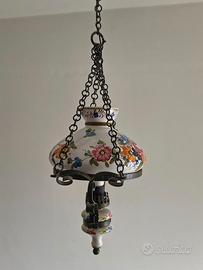 lampadario vintage in ceramica