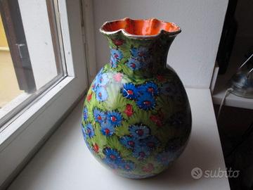 Vaso fiori terracotta decorato