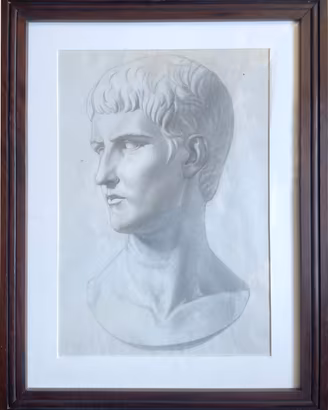 Figura maschile virile antiquariato cornice