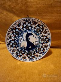 Piatto decorativo vintage in ceramica di Faenza