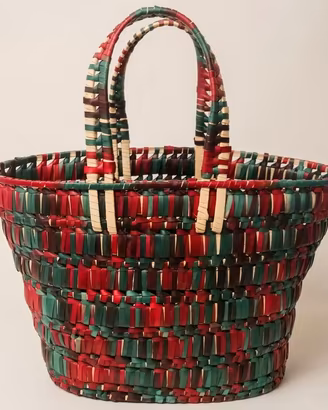 Grande borsa spiaggia in paglia colorata – NUOVA!