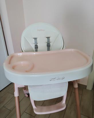 Seggiolone rosa Peg Perego prima pappa follow me m