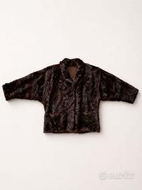Giacca vintage in vera pelliccia di code di visone