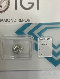 Diamante Naturale 2,10ct-I2-K Certificato IGI