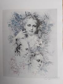 Renzo Vespignani Litografia originale con timbro 