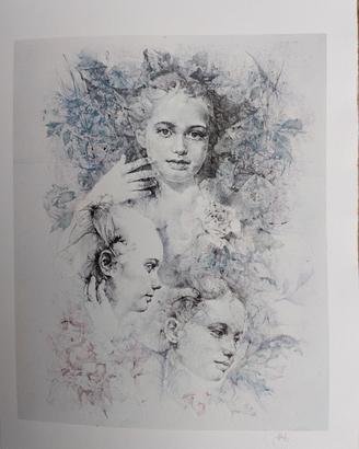 Renzo Vespignani Litografia originale con timbro 