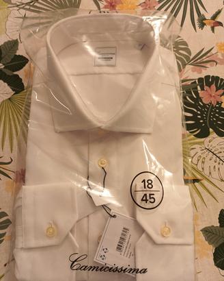 Camicia Non-Iron bianca uomo 45/18 nuova 