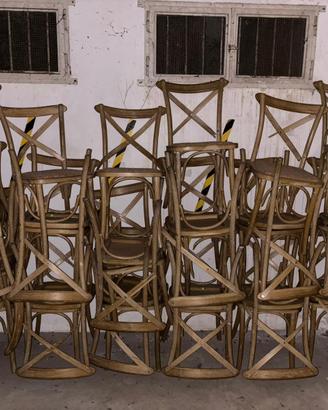 Sedie legno e rattan