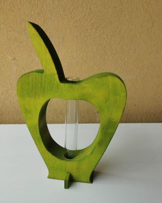 Vaso monofiore in legno