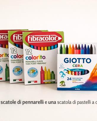 pennarelli e pastelli a cera