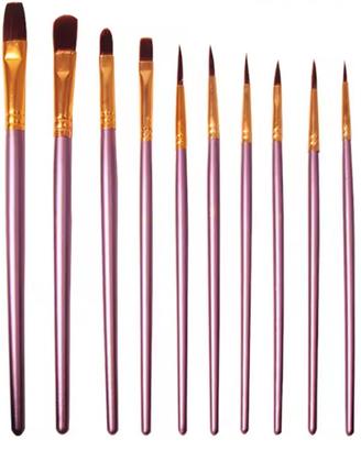 Set di 10 pennelli per artisti con manici in legno