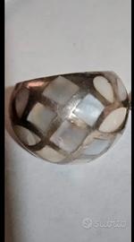 Anello vintage argento e madreperla