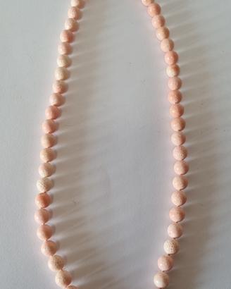 collana perle corallo rosa madrepora 65 cm