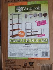 scaffale metallo e legno nuovo 