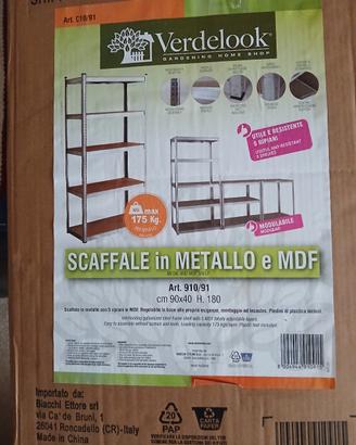 scaffale metallo e legno nuovo 