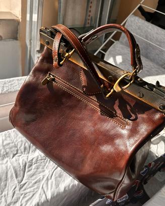 Borsa doctor bag vera pelle splendida vintage