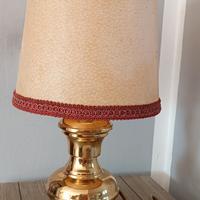 Lampada da tavolo in ottone/tessuto -vintage 