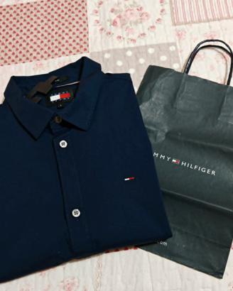 tommy hilfiger/ tommy jeans/ camicia uomo blu navy