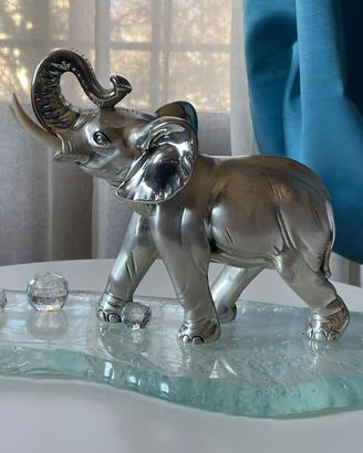 elefante d'argento_Preziosa scultura da tavolo