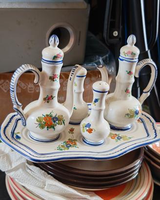 Oliera Set Condimento in Ceramica di Castelli. 