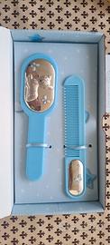 Set spazzola e pettine neonato, con inserti in arg