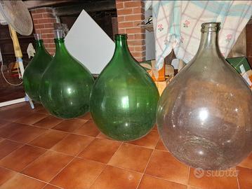 Set 4 Damigiane Vintage in Vetro
