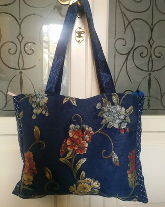 Tote Bag in tessuto broccato fatta a mano