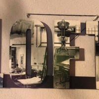 decorazione: scritta in legno da appendere LOFT