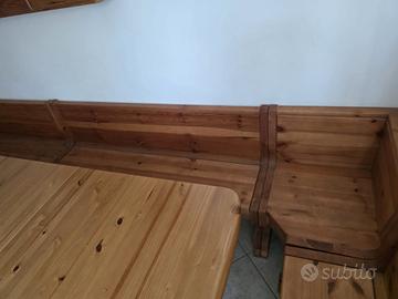 Panca angolare contenitore in legno  