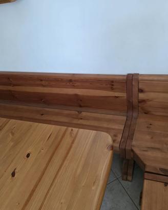 Panca angolare contenitore in legno  