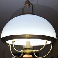 Lampadario cucina ottone e legno