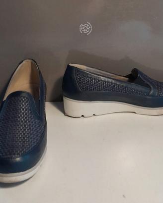 Mocassini donna similpelle  blu