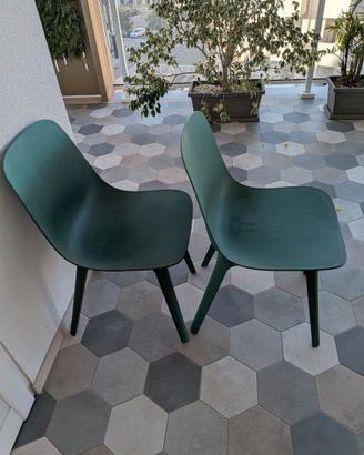 Coppia di sedie verde scuro modello Odger ikea