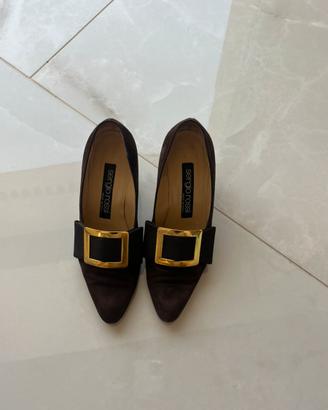 Scarpa in camoscio marrone Sergio rossi