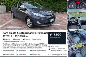 Ford Fiesta 1.4 Benzina/GPL Titanium