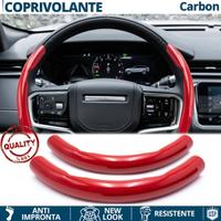 COPRIVOLANTE per LAND ROVER FIBRA CARBONIO Rosso