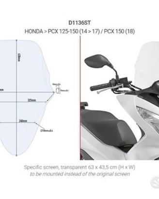 Parabrezza GIVI per Honda PCX 125/150 COD. D1136ST