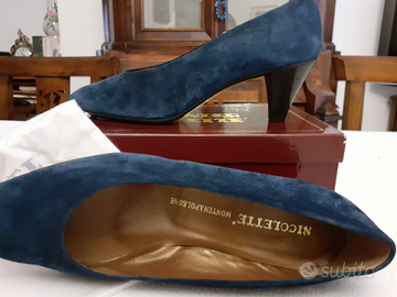 Scarpe Décolleté vintage blu scamosciateTg 40.5