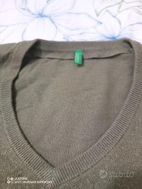 Pullover da uomo Benetton XL verde militare