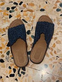 Ciabatte Donna Estive Traforate Blu numero 38