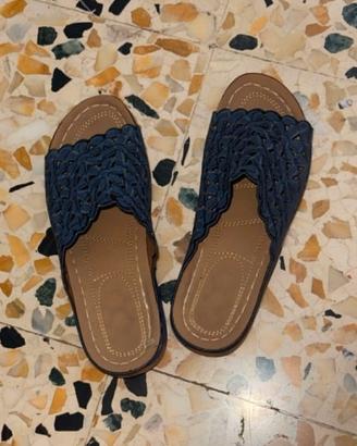 Ciabatte Donna Estive Traforate Blu numero 38