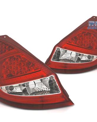 FANALI FORD FIESTA MK7 08-12 LED ROSSO CROMATO
